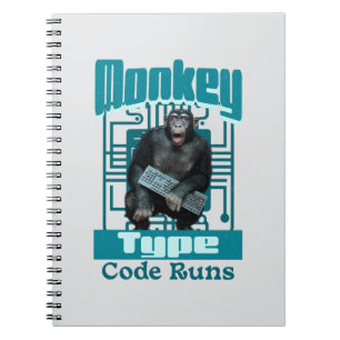 Monkey Type, Code Runs Funny Full-Stack Developer Notebook
