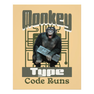 Monkey Type, Code Runs Funny Full-Stack Developer Photo Print