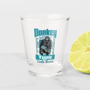 Monkey Type, Code Runs Funny Full-Stack Developer Shot Glass