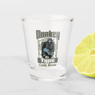 Monkey Type, Code Runs Funny Full-Stack Developer Shot Glass
