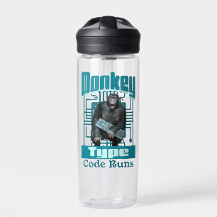 Monkey Type, Code Runs Funny Full-Stack Developer  Water Bottle