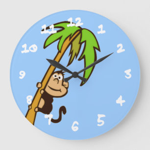 Monkey Up a Tree Large Clock
