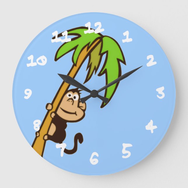 Monkey Up a Tree Large Clock (Front)