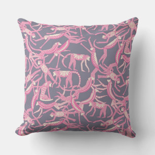 monkey violet throw pillow