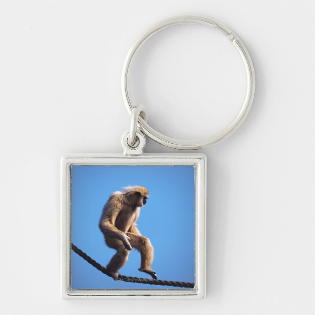 monkey walking on rope keychain (Front)