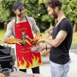 Monkey With a Flamethrower Apron