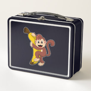 Monkey with Banana (1).PNG Metal Lunch Box