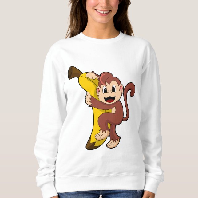 Monkey with Banana (1).PNG Sweatshirt (Front)