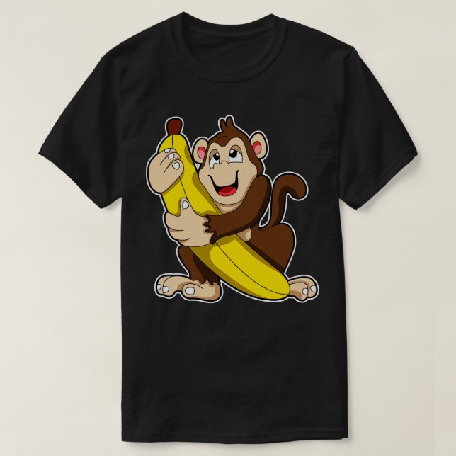 Monkey with Banana 6 T-Shirt (Design Front)