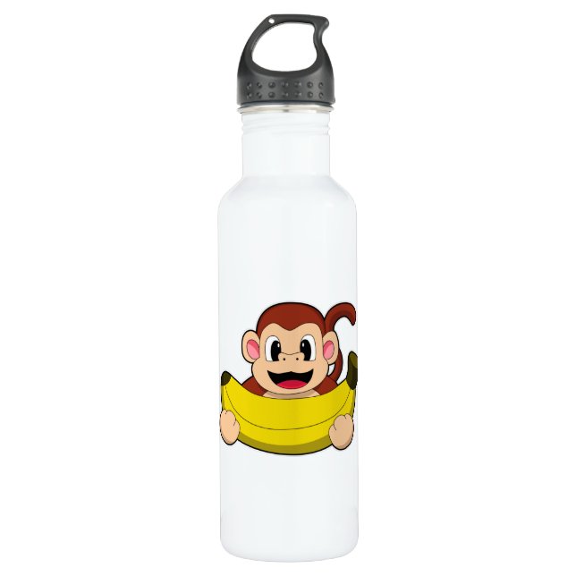 Monkey with Banana 710 Ml Water Bottle (Front)
