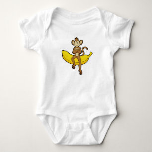 Monkey with Banana Baby Bodysuit