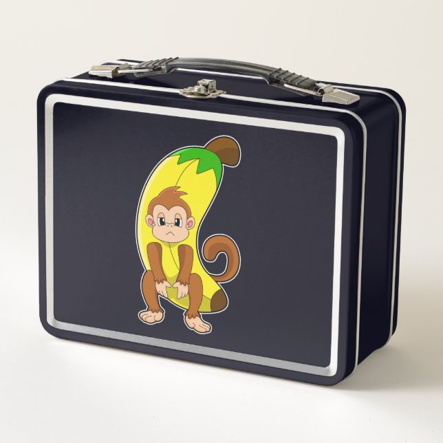 Monkey with Banana Metal Lunch Box (Front)