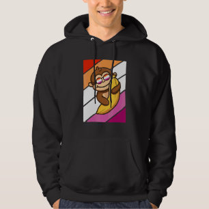 Monkey With Banana Pride Lesbian Flag Lgbtq Proud Hoodie