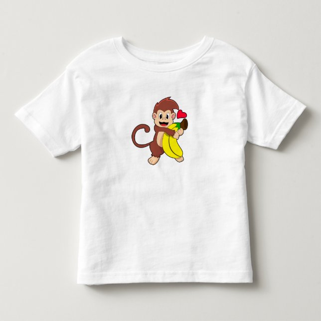 Monkey with Banana Toddler T-shirt (Front)