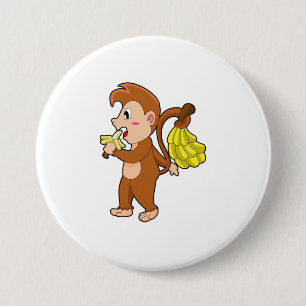 Monkey with Bananas 3 Inch Round Button