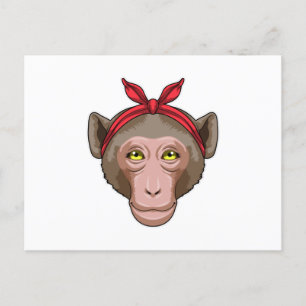 Monkey with Bandana Postcard