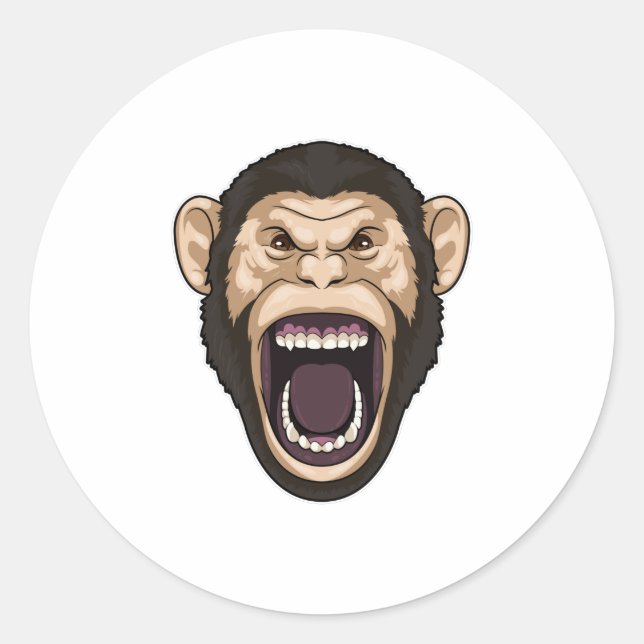 Monkey with black Hairs Classic Round Sticker (Front)