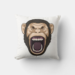 Monkey with black Hairs Throw Pillow
