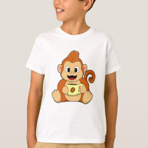 Monkey with Cup of Coffee T-Shirt