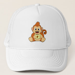 Monkey with Cup of Coffee Trucker Hat