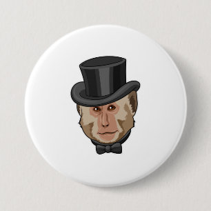 Monkey with Cylinder 3 Inch Round Button