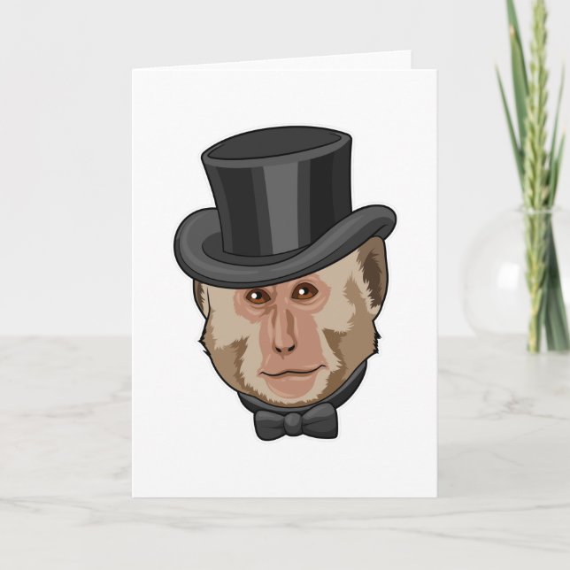 Monkey with Cylinder Card (Front)