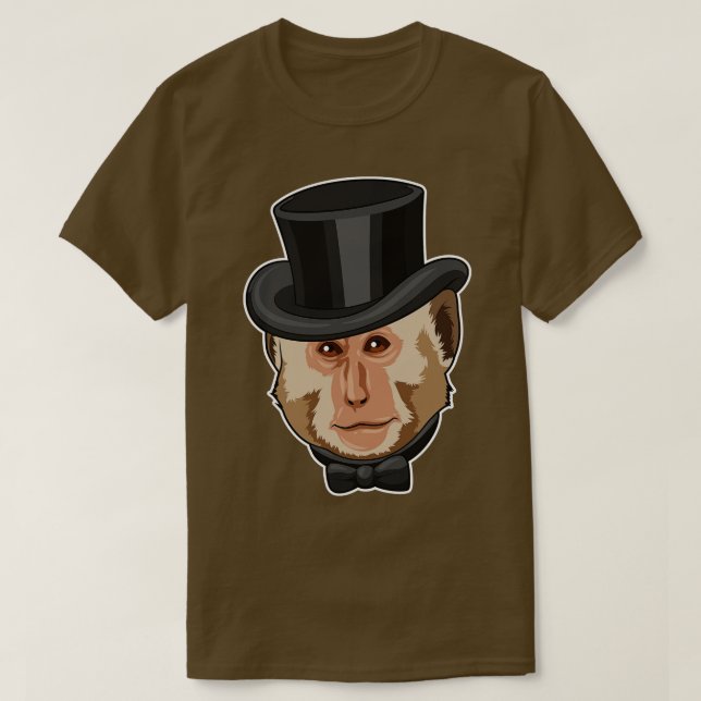 Monkey with Cylinder T-Shirt (Design Front)