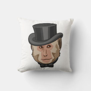 Monkey with Cylinder Throw Pillow