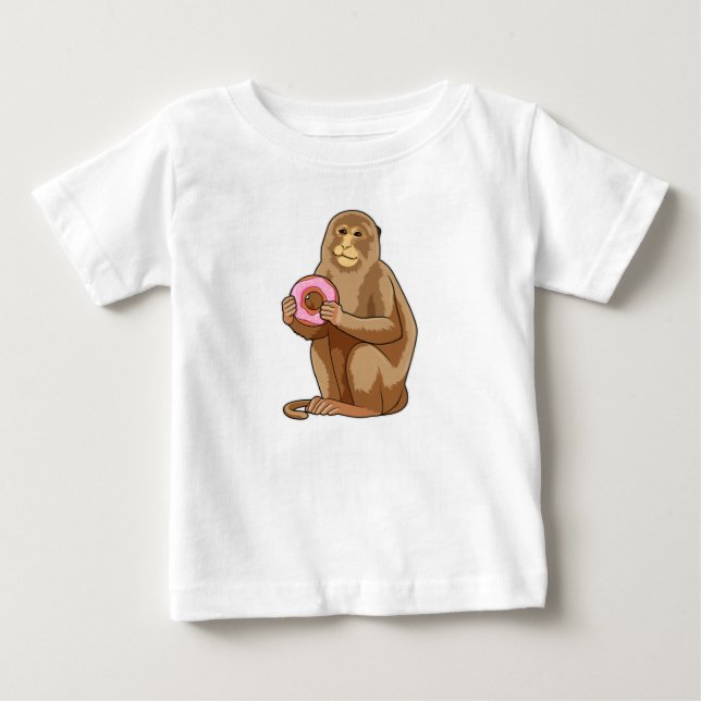 Monkey with Doughnut Baby T-Shirt (Front)