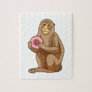 Monkey with Doughnut Jigsaw Puzzle
