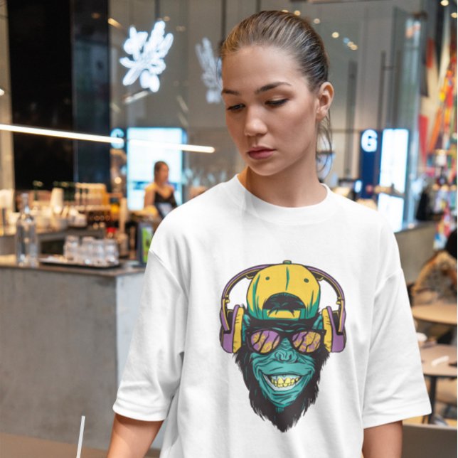 Monkey With Headphones  T-Shirt (Creator Uploaded)