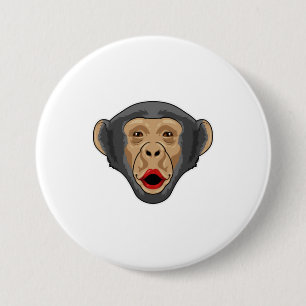 Monkey with Kiss mouth 3 Inch Round Button