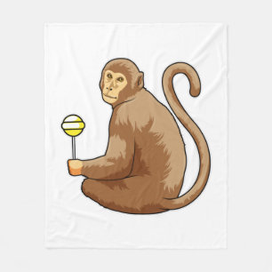 Monkey with Lollipop Fleece Blanket