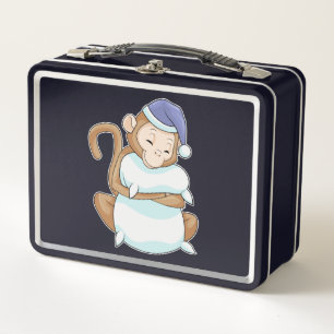 Monkey with Pillow & Sleepyhead Metal Lunch Box