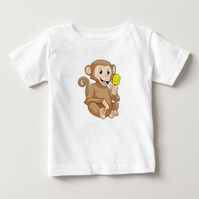 Monkey with Popsicle Baby T-Shirt (Front)