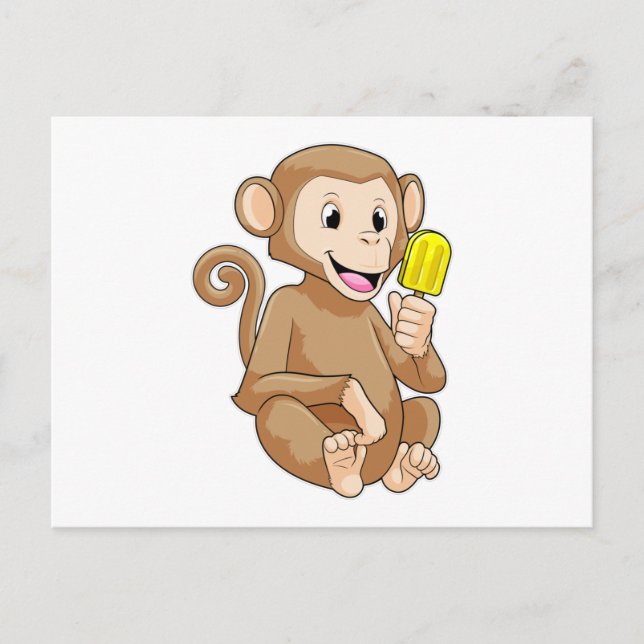 Monkey with Popsicle Postcard (Front)