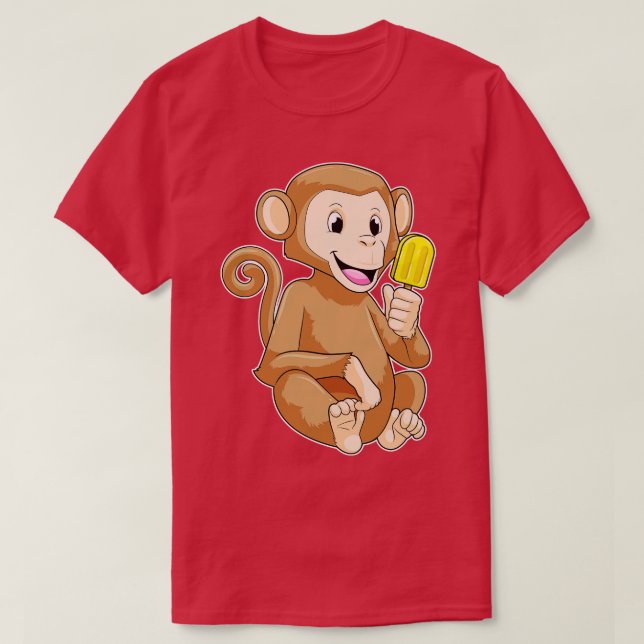 Monkey with Popsicle T-Shirt (Design Front)