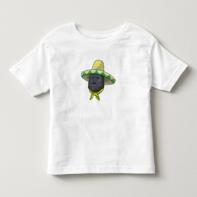 Monkey with Straw hat Toddler T-shirt (Front)