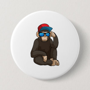 Monkey with Sunglasses 3 Inch Round Button