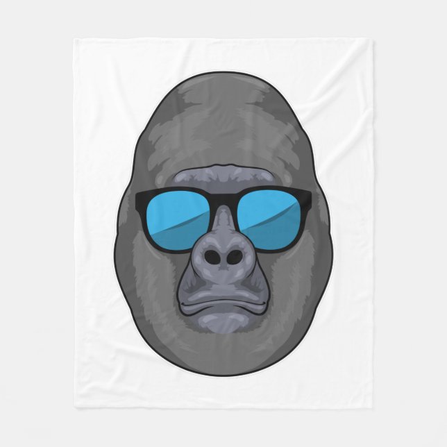 Monkey with Sunglasses Fleece Blanket (Front)