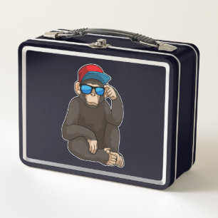 Monkey with Sunglasses Metal Lunch Box
