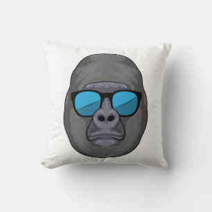 Monkey with Sunglasses Throw Pillow