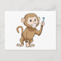 Monkey with Toothbrush