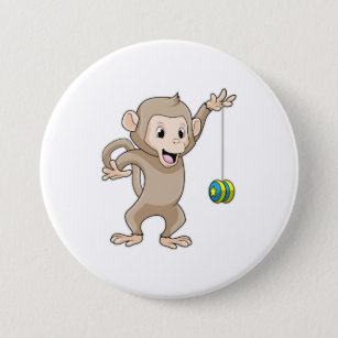 Monkey with Yo-yo 3 Inch Round Button