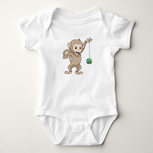 Monkey with Yo-yo Baby Bodysuit (Front)