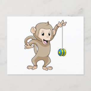 Monkey with Yo-yo Postcard