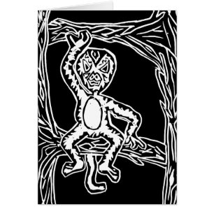 monkey woodprint