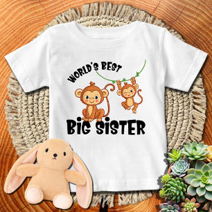 Monkey - World's Best Big Sister Baby T-Shirt