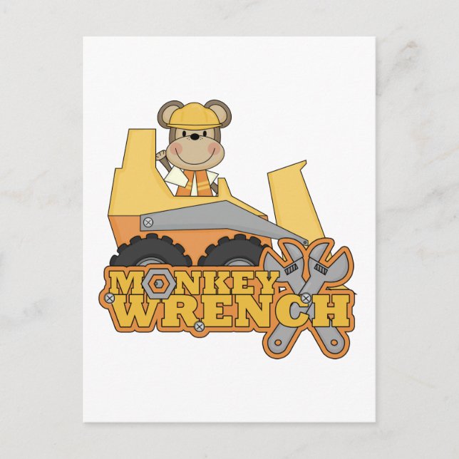 Monkey Wrench Bulldozer T-shirts and Gifts Postcard (Front)