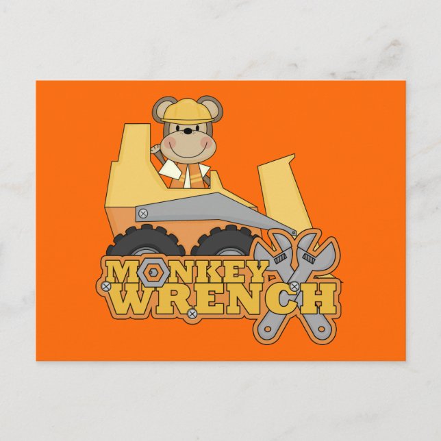 Monkey Wrench Bulldozer T-shirts and Gifts Postcard (Front)